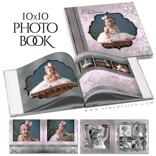 Baby Girl 10x10 Photo Book | Christina open book