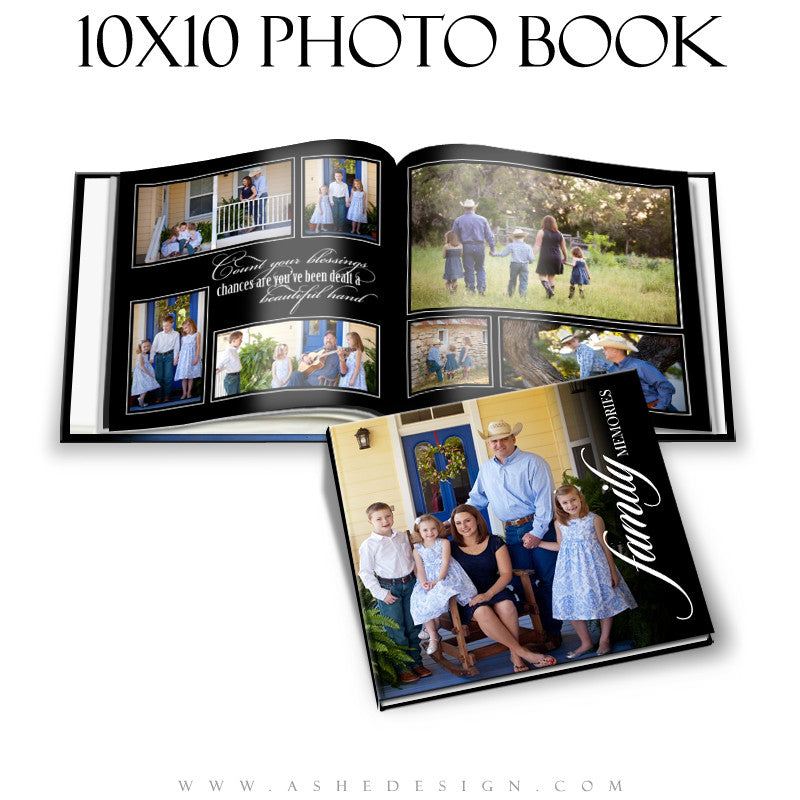 Classic Black 10x10 Photo Book open book web display