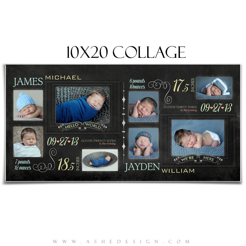 Chalkboard Babies - 10x20 Collage web display