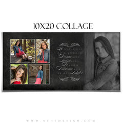 Collage (10x20) - Chalkboard Senior Girl