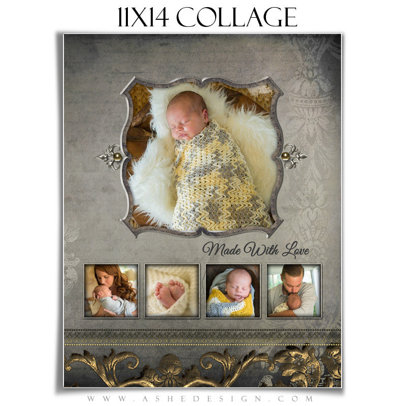 Photoshop Collage Template Set Platinum Filigree AsheDesign