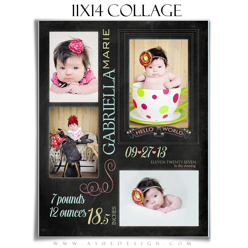 Chalkboard Babies - 11x14 Collage web display