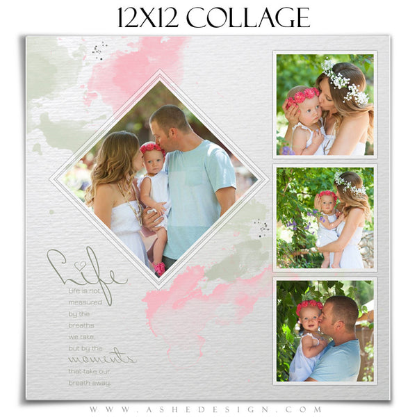 Collage Template12x12 | Watercolors