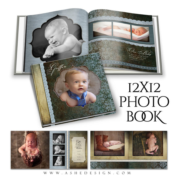 Baby Boy 12x12 Photo Book | Griffin open book