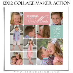 Photoshop Action - 12x12 Rounded Corner Collage Maker