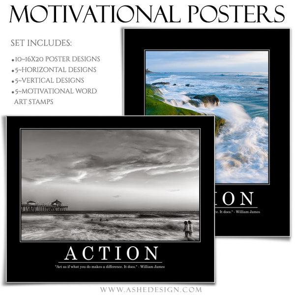 Poster Photography Templates | Motivational Set 6 action