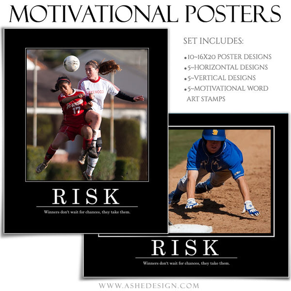 Poster Photography Templates | Motivational Set 6 risk