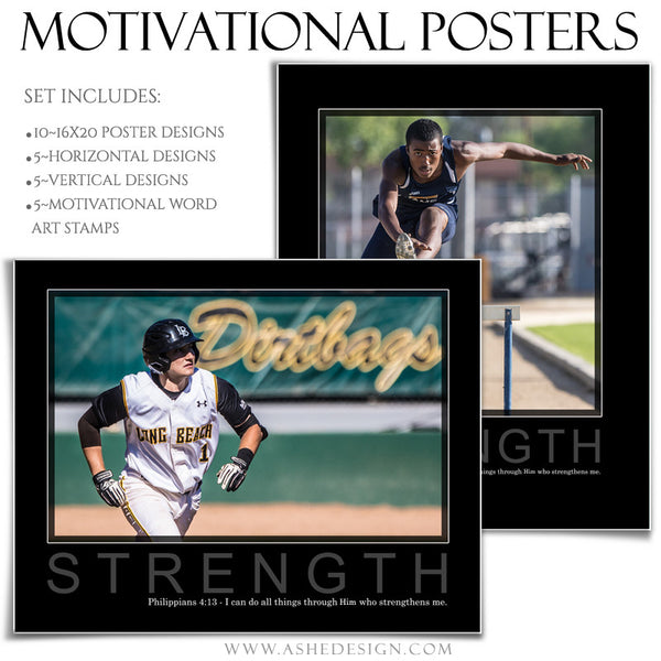 Sports Poster Templates | Motivational Set 10 STRENGTH
