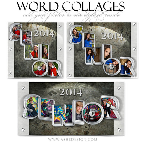 Senior Metal 3D Word Collage Set web display