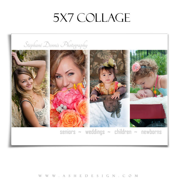 Simply Chic 5x7 Collage Template for Photographers