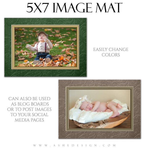 Image Mat Set - 5x7 & 8x10 | Embossed Swirls 5x7