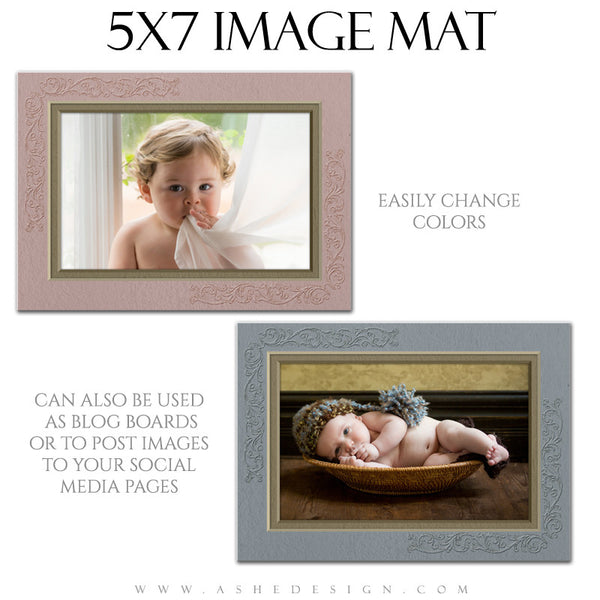 Image Mat Template | Delicately Embossed 5x7