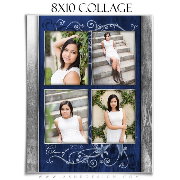Senior Girl Collage 8x10 | Blue Steel