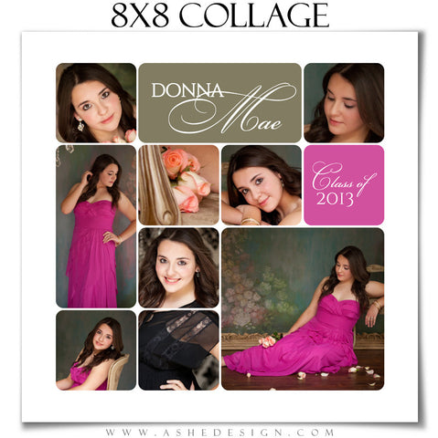8x8 Rounded Corner Collage Template