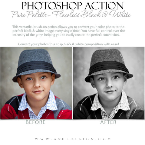 Photoshop Action | Pure Palette - Flawless Black & White1