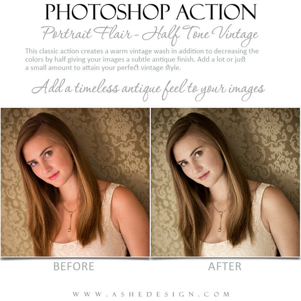 Photoshop Action | Portrait Flair - Half Tone Vintage – AsheDesign