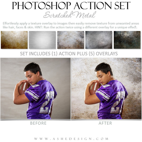 Photoshop Action | Scratched Metal Overlays example 1
