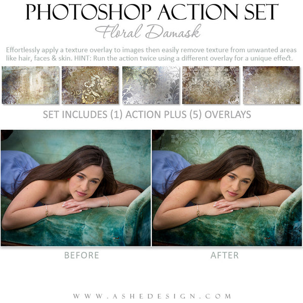 Photoshop Action | Overlays - Floral Damask example 2