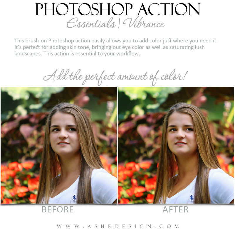 Photoshop Action | Essentials - Vibrance – AsheDesign