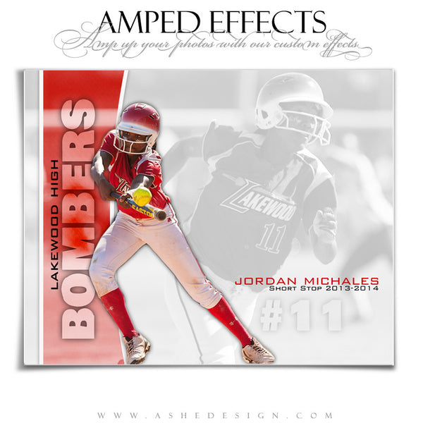Ashe Design | Amped Effects Sports Templates | Double Take Softball web display