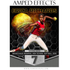 Amped Effects - Great Balls Of Fire Baseball/Softball Poster Template For Photoshop