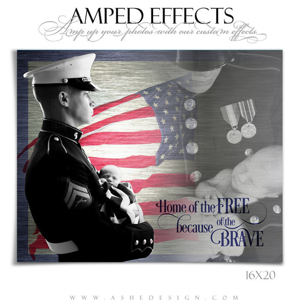 Ashe Design | Amped Effects Photography Template 16x20 | Home Of The Free