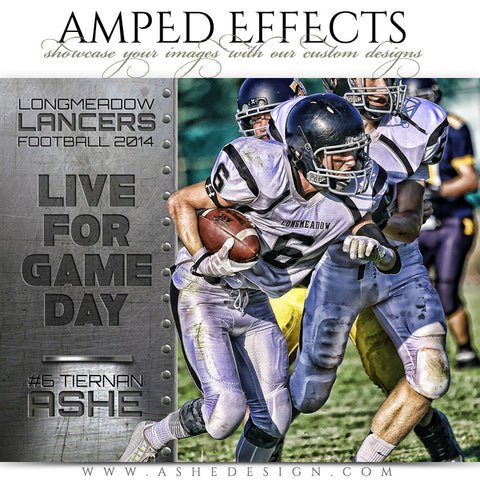 Ashe Design | Amped Effects Sports Templates | Live For Game Day football