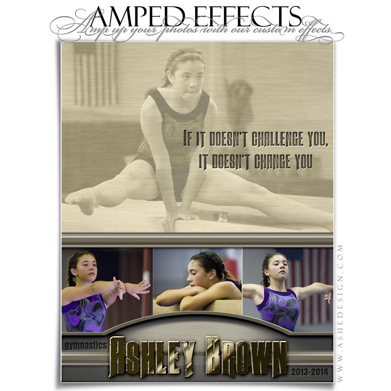Ashe Design | Amped Effects Sports Templates | Silver And Gold gymnastics