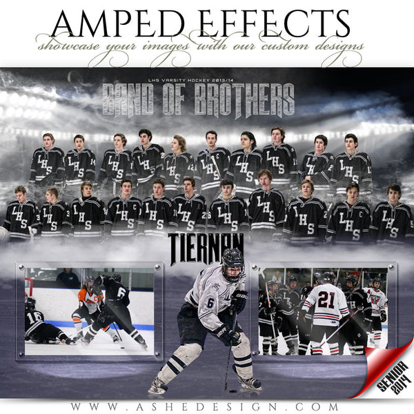 Ashe Design | Amped Effects Sports Templates | Band Together Hockey web display