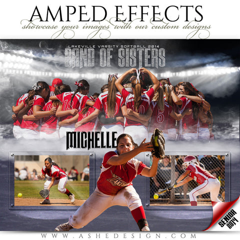 Ashe Design | Amped Effects Sports Templates | Band Together Softball web display