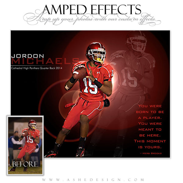 Ashe Design | Amped Effects Sports Templates | This Moment Is Yours Football web display