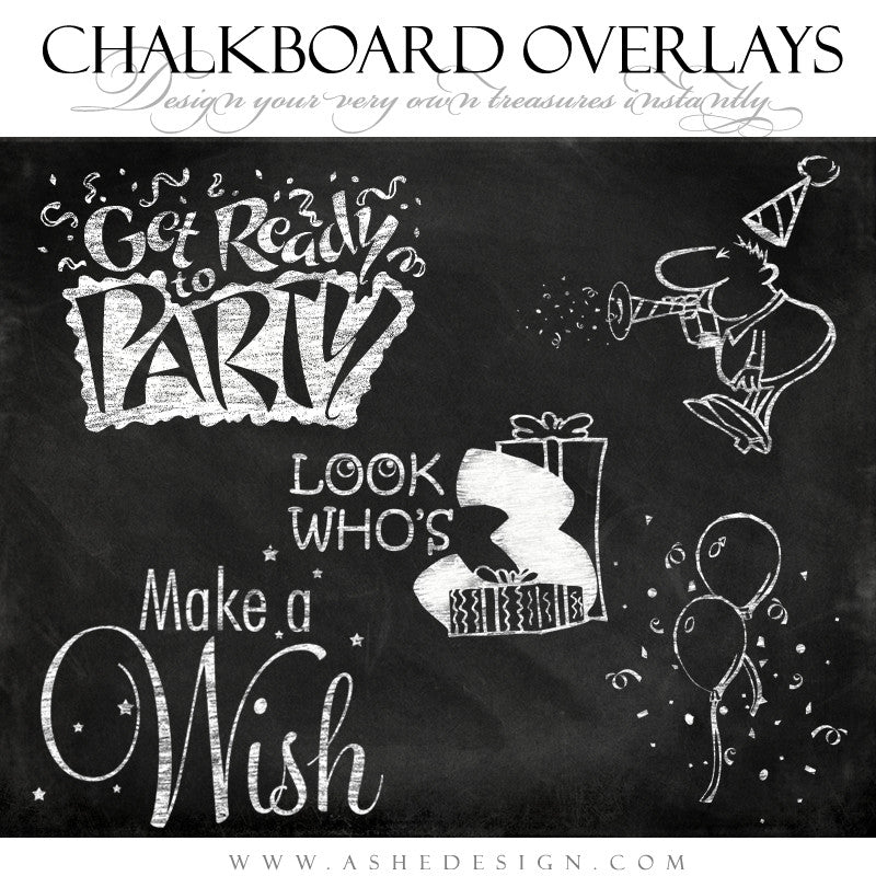 Party Time Chalkboard Overlays Designer Gems AsheDesign