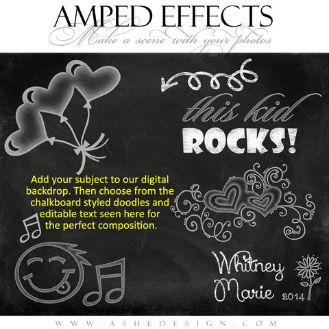 Ashe Design | Amped Effects | Chalkboard Scenes | Kid Rock Doodle example1 web display