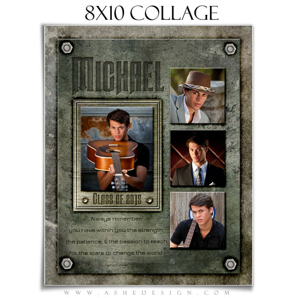 Collage Template 8x10 | Engraved Metal