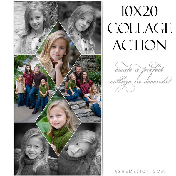 Ashe Design | Photoshop Action | 10x20 Collage Maker | Diamond Focus3