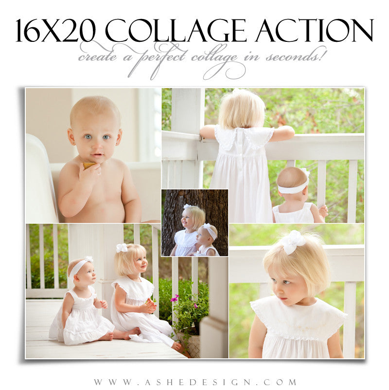 Photoshop Action | 16x20 Collage Maker - Pinwheel – AsheDesign