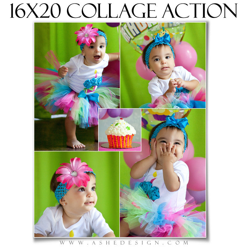 Photoshop Action | 16x20 Collage Maker - Pinwheel – AsheDesign