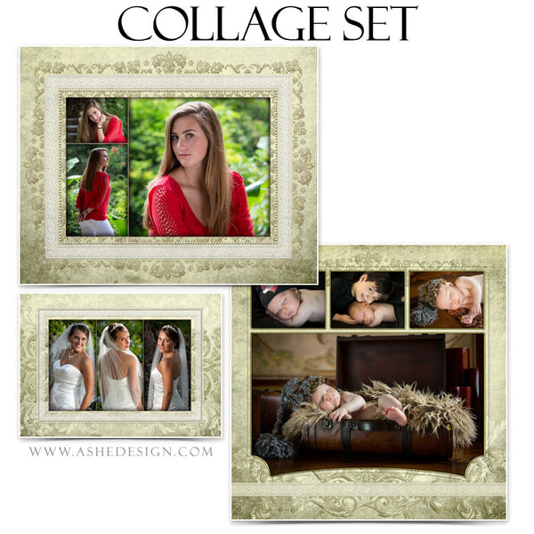 Collage Template Set | Ivory Damask
