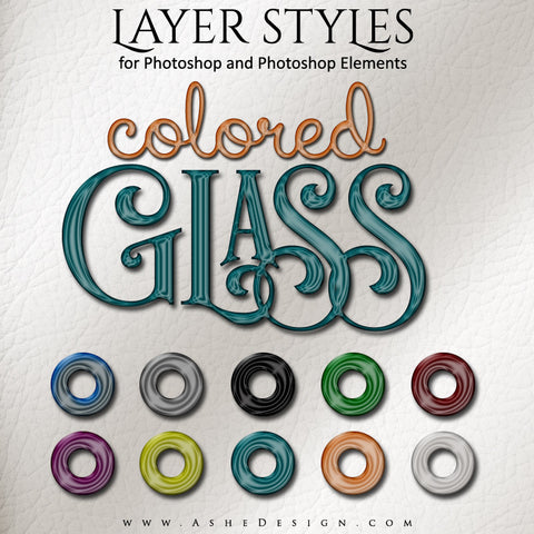Photoshop Layer Styles - Colored Glass Full Set web display
