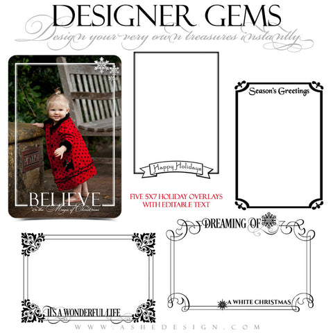 Designer Gems | 5x7 Holiday Overlays