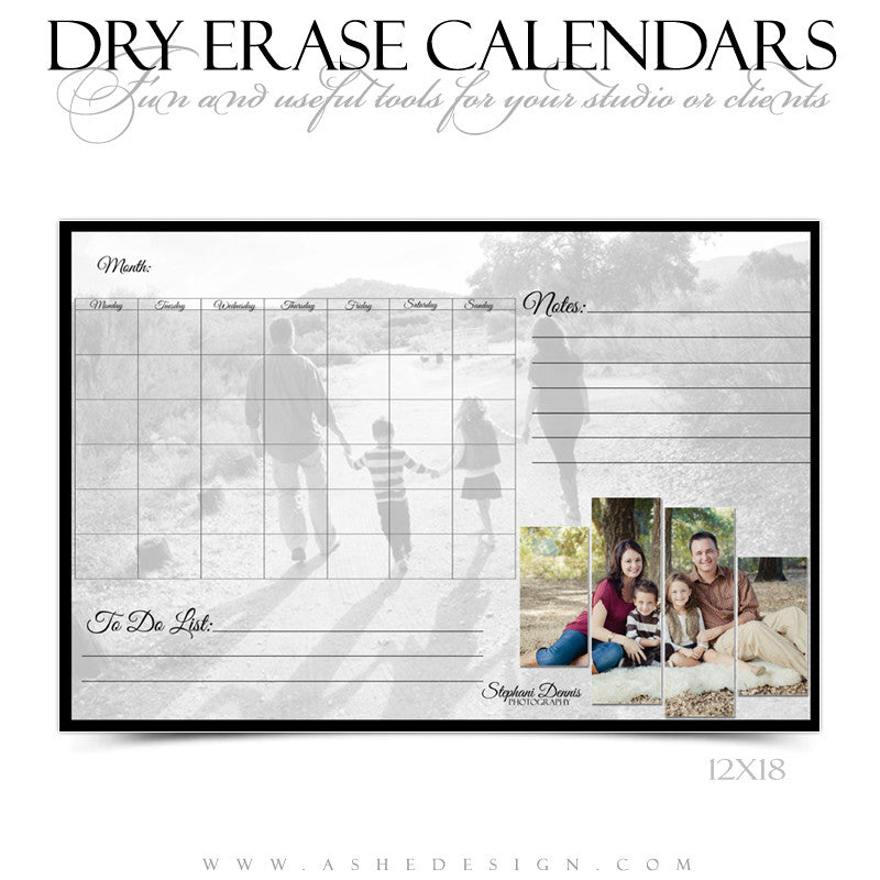Dry Erase Calendar Designs - Split Panels