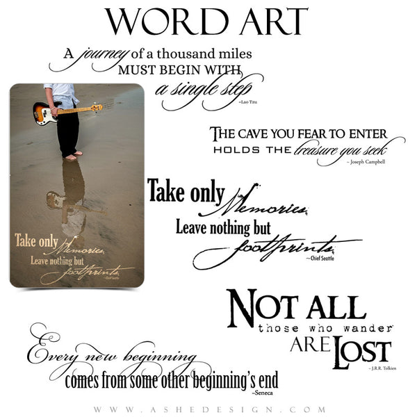 Word Art Collection - Leave Only Footprints full set web display