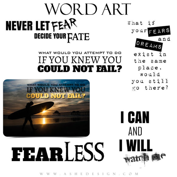 Word Art Fearless full set web display