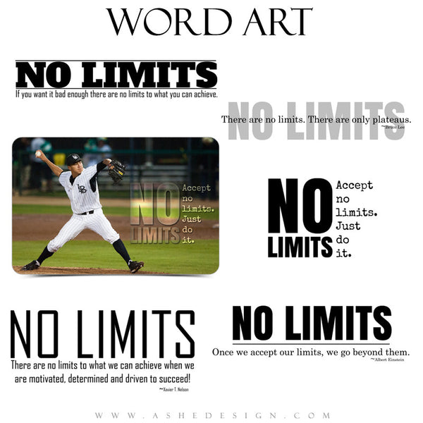 Word Art Collection - No Limits full set web display