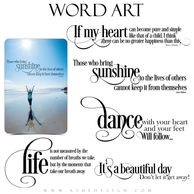 Take My Breath Away Word Art Collection full set web display