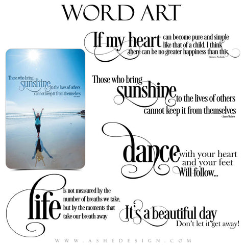 Take My Breath Away Word Art Collection full set web display