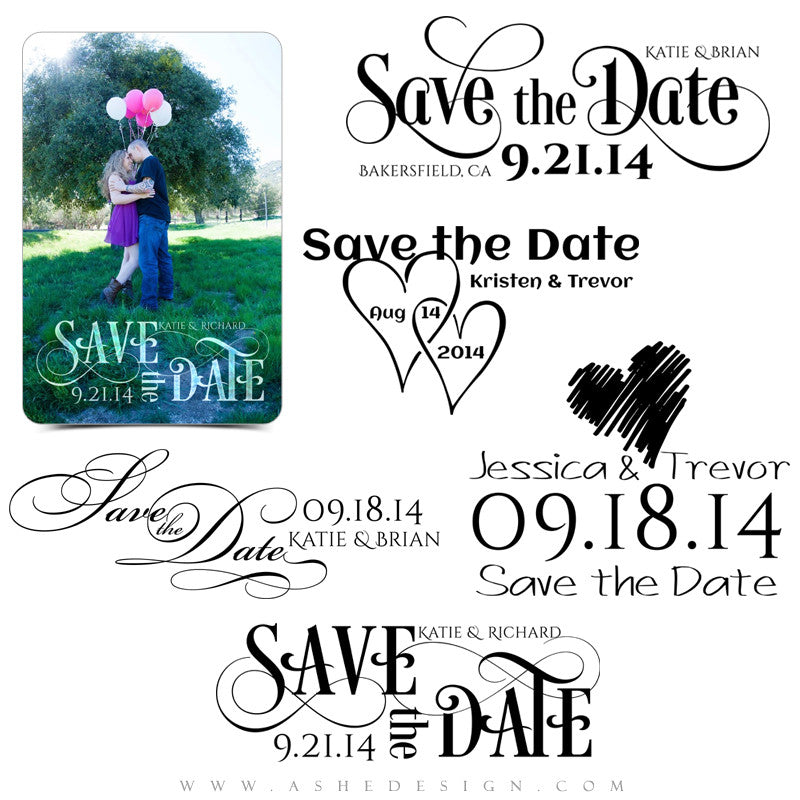 Customizable Word Art Stamps | Save The Date2 full set