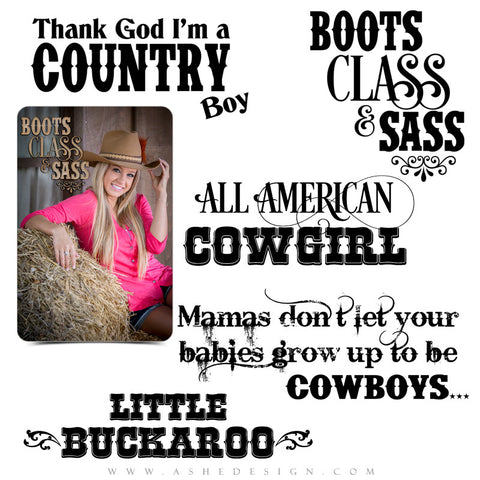 Photography Word Art Set | Cowboys & Cowgirls full set