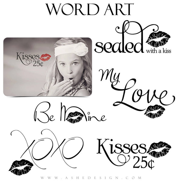 Ashe Design | Word Art Collection - Sealed With A Kiss full set web display