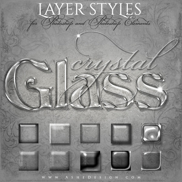 Designer Gems-Photoshop Style Set-Crystal Glass full set web display